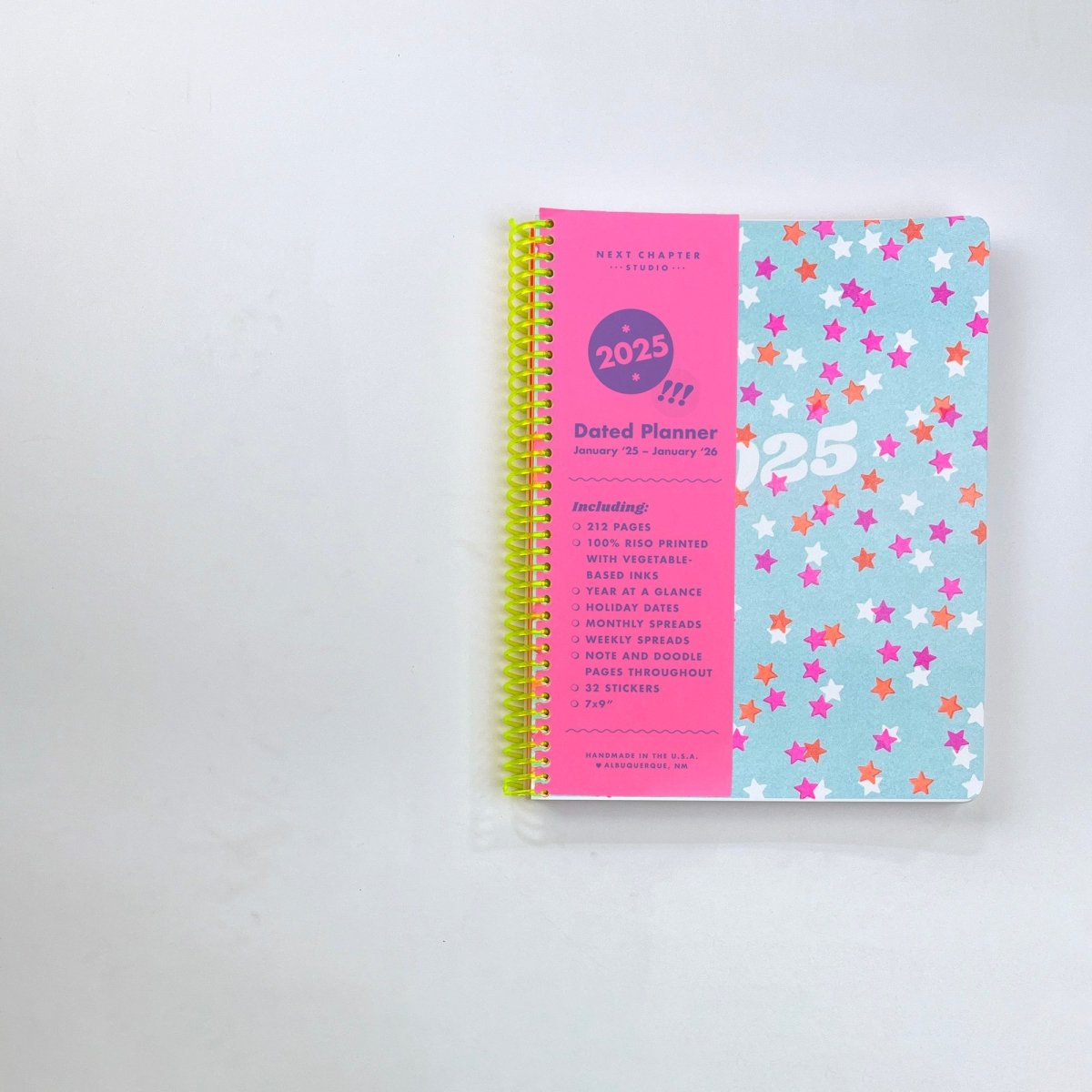 2025 Dated Planner - Riso Printed, 212 Pages, Spiral Bound - Next Chapter Studio