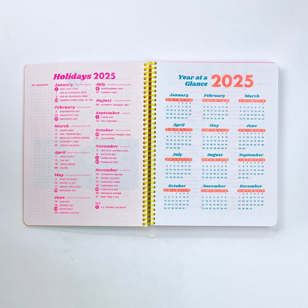 2025 Dated Planner - Riso Printed, 212 Pages, Spiral Bound - Next Chapter Studio