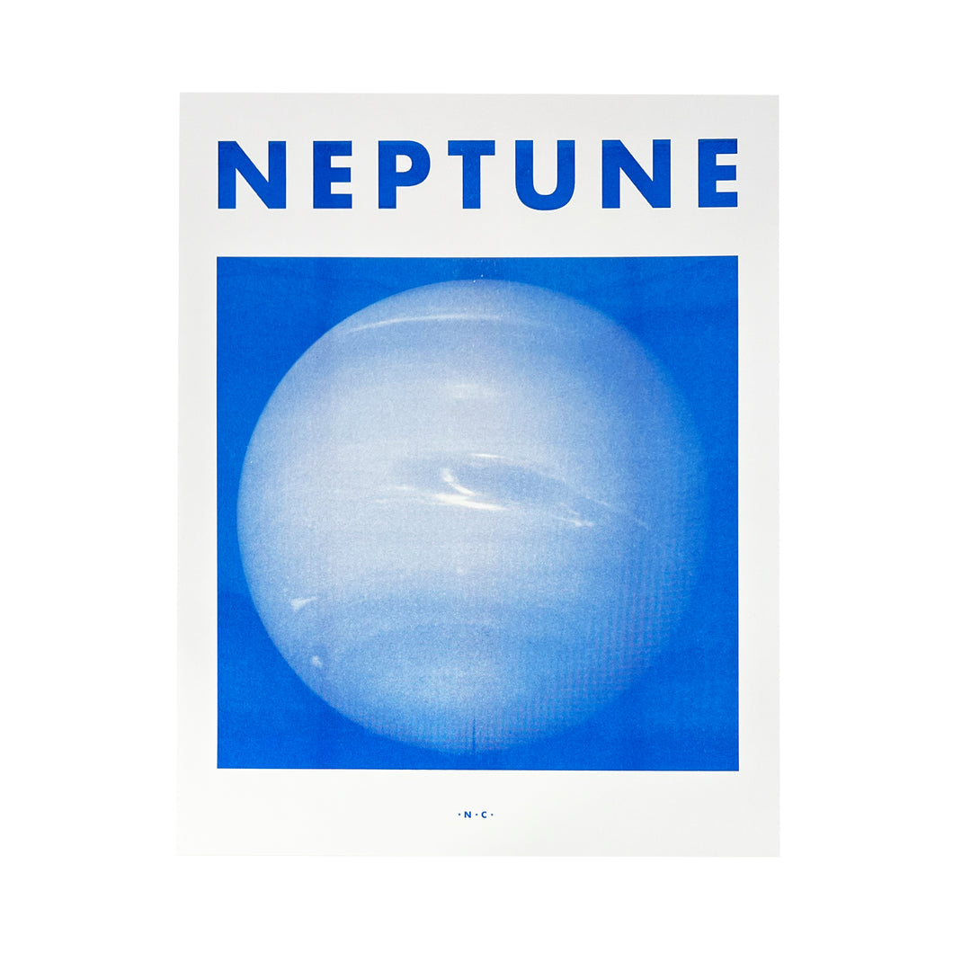 Neptune - Planet Risograph Print