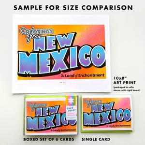 Greetings from: Albuquerque, NM - Risograph Card - Next Chapter Studio