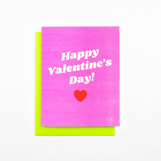 "Happy Valentine's Day" Pink - Risograph Valentine's Card - Next Chapter Studio