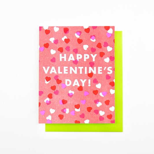 Heart Confetti - Risograph Valentine's Day Card - Next Chapter Studio