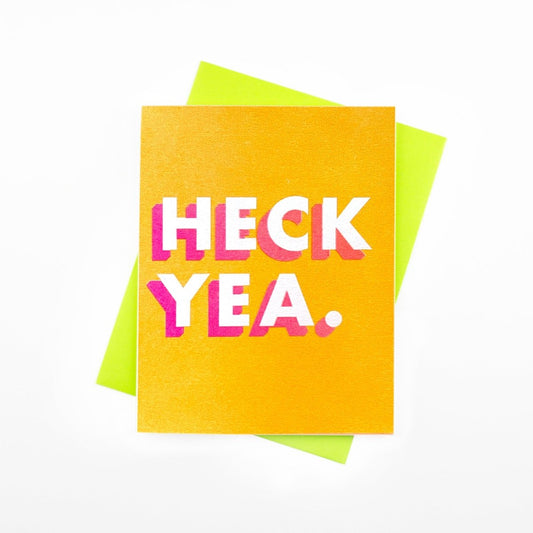 "Heck Yea." - Risograph Greeting Card - Next Chapter Studio