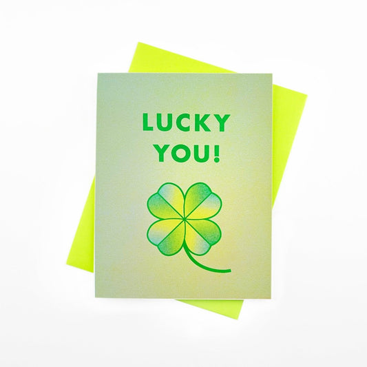 "Lucky You!" - Risograph Greeting Card - Next Chapter Studio