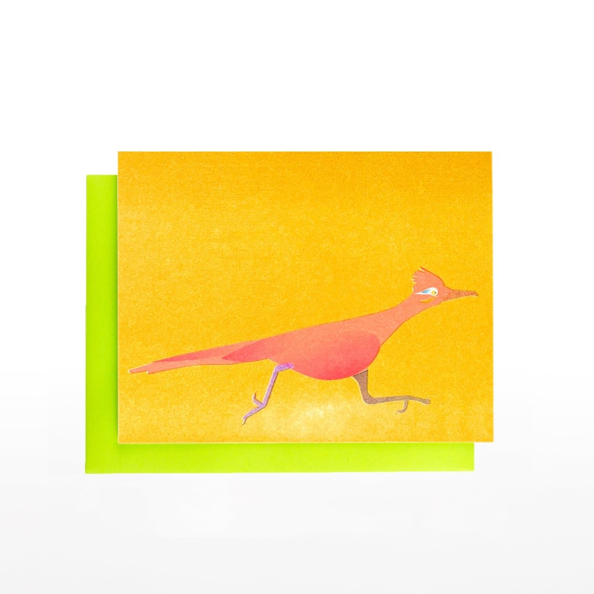 Neon Roadrunner - Risograph Greeting Card - Next Chapter Studio