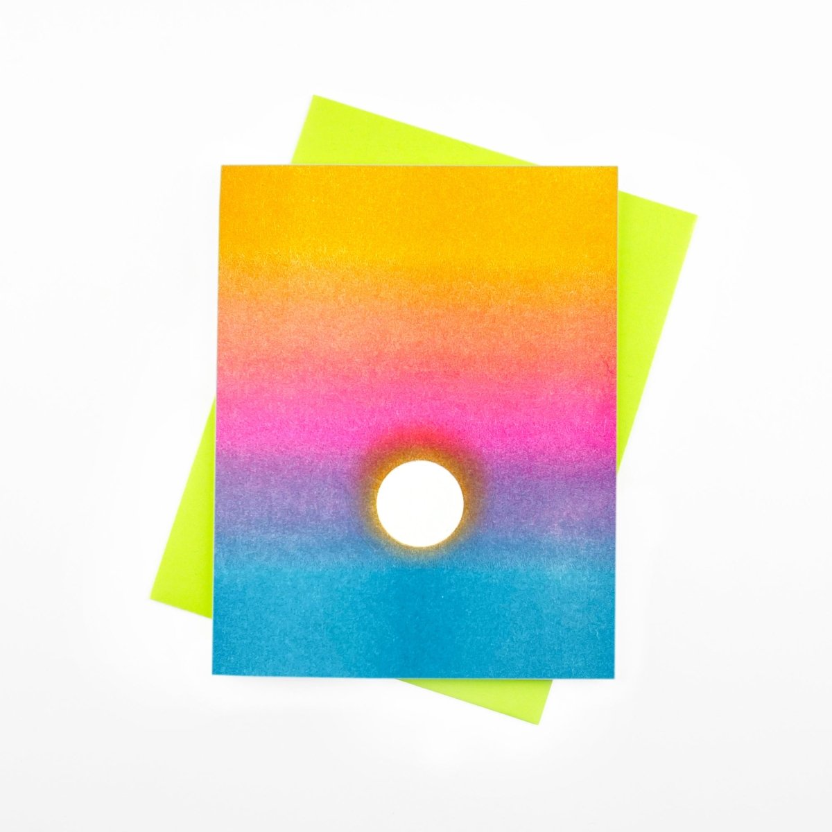 Neon Sunrise - Risograph Greeting Card - Next Chapter Studio