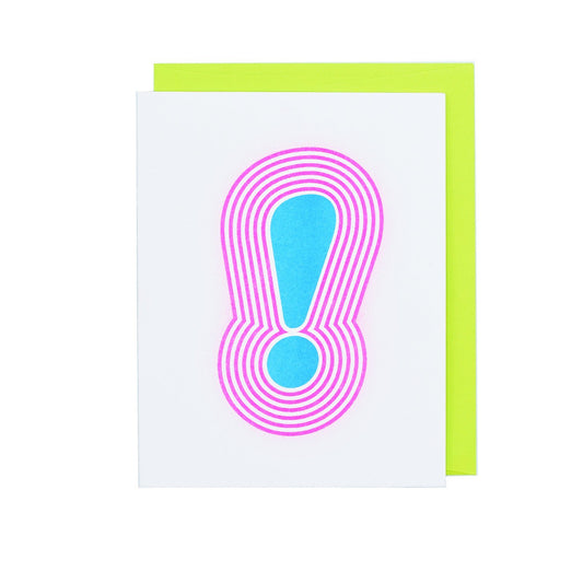 Exclamation (!) Bubble Letters - Risograph Greeting Card - Next Chapter Studio