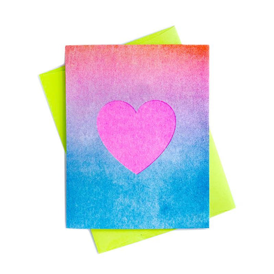 Gradient Heart - Risograph Greeting Card - Next Chapter Studio