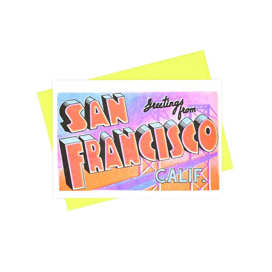 Greetings from: San Francisco, California Risograph Card - Next Chapter Studio