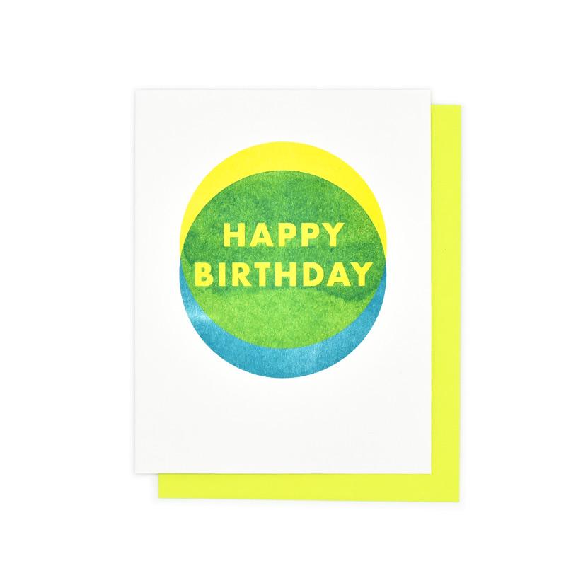 "Happy Birthday" Shapes - Risograph Card - Next Chapter Studio