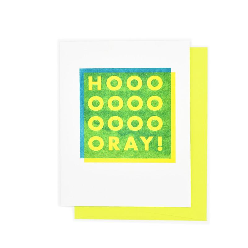 "HOOOOOOOOOOOORAY" Shapes Greeting - Risograph Card - Next Chapter Studio