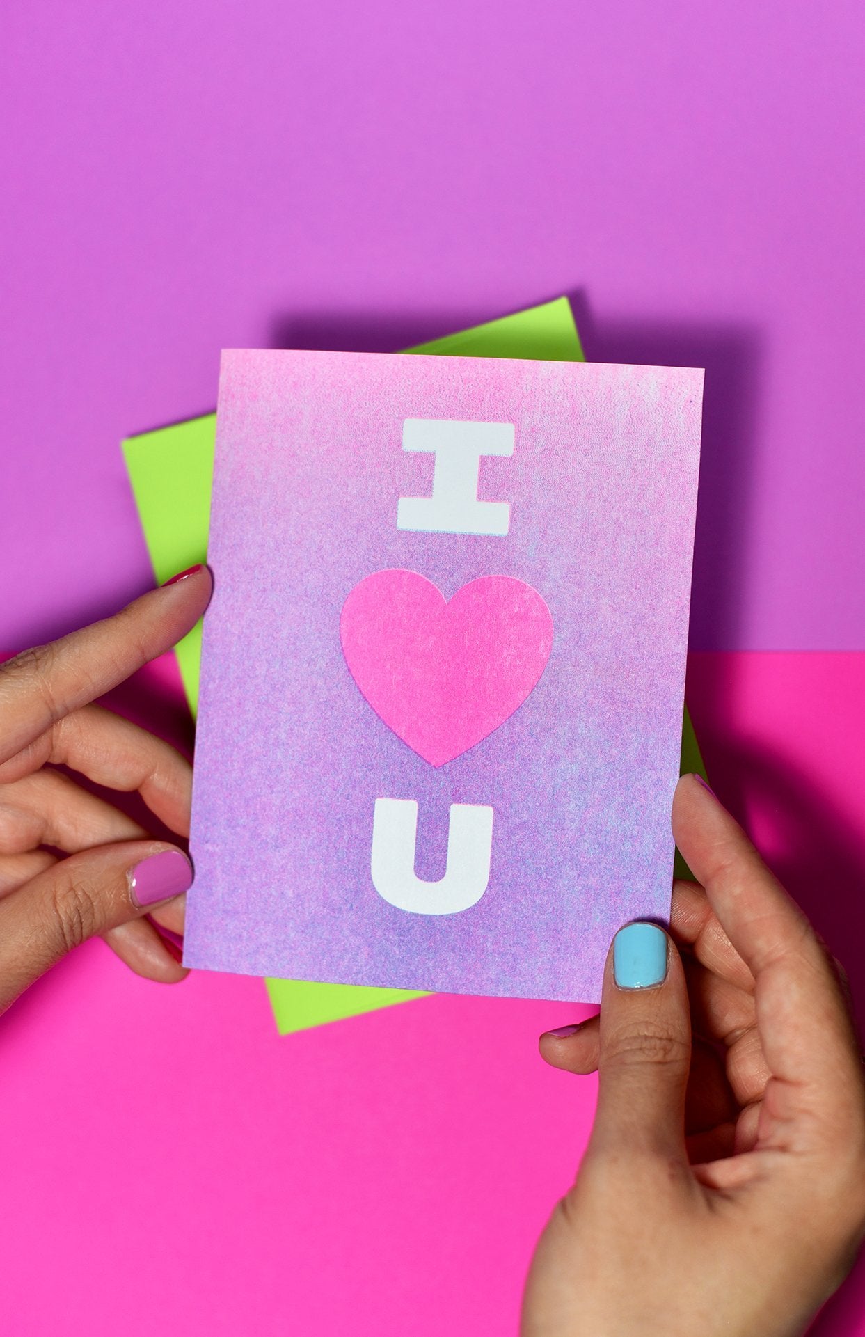 I Heart U - Risograph Greeting Card - Next Chapter Studio