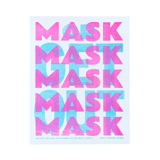 "Mask or Get Out" - Store Sign Risograph Print - Next Chapter Studio