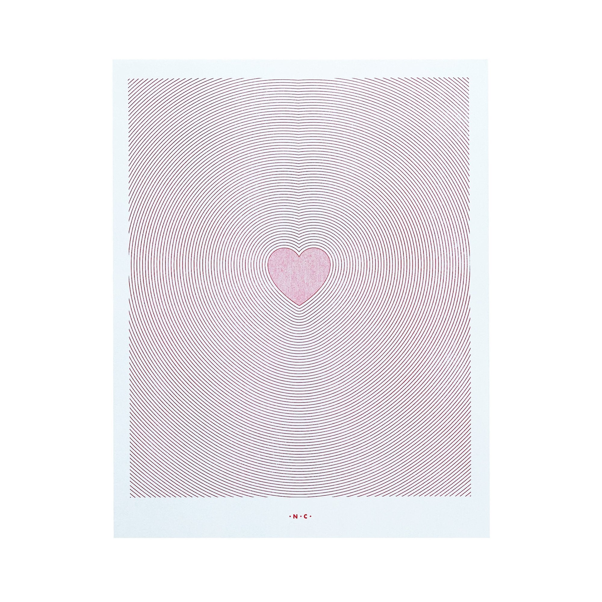Pink and White Aesthetic Heart Art Print