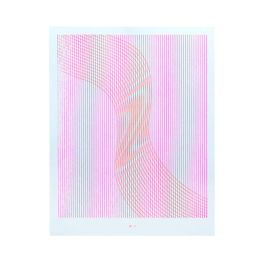 Moire Lines, Orange - Risograph Art Print - Next Chapter Studio