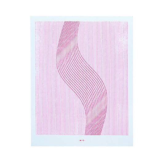 Moire Lines, Red - Risograph Art Print - Next Chapter Studio