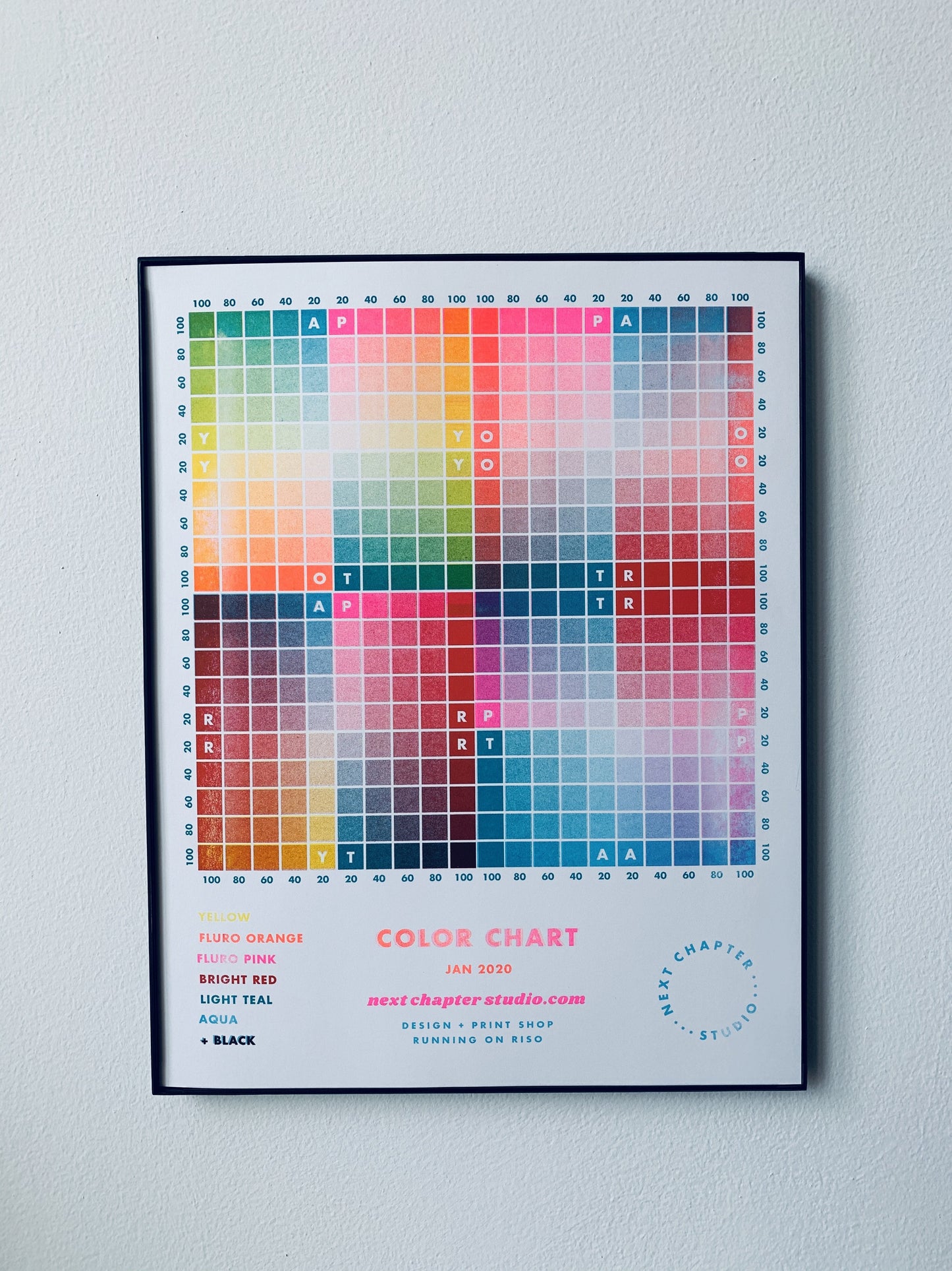 Next Chapter Studio Risograph Color Chart - January 2020 - Next Chapter Studio