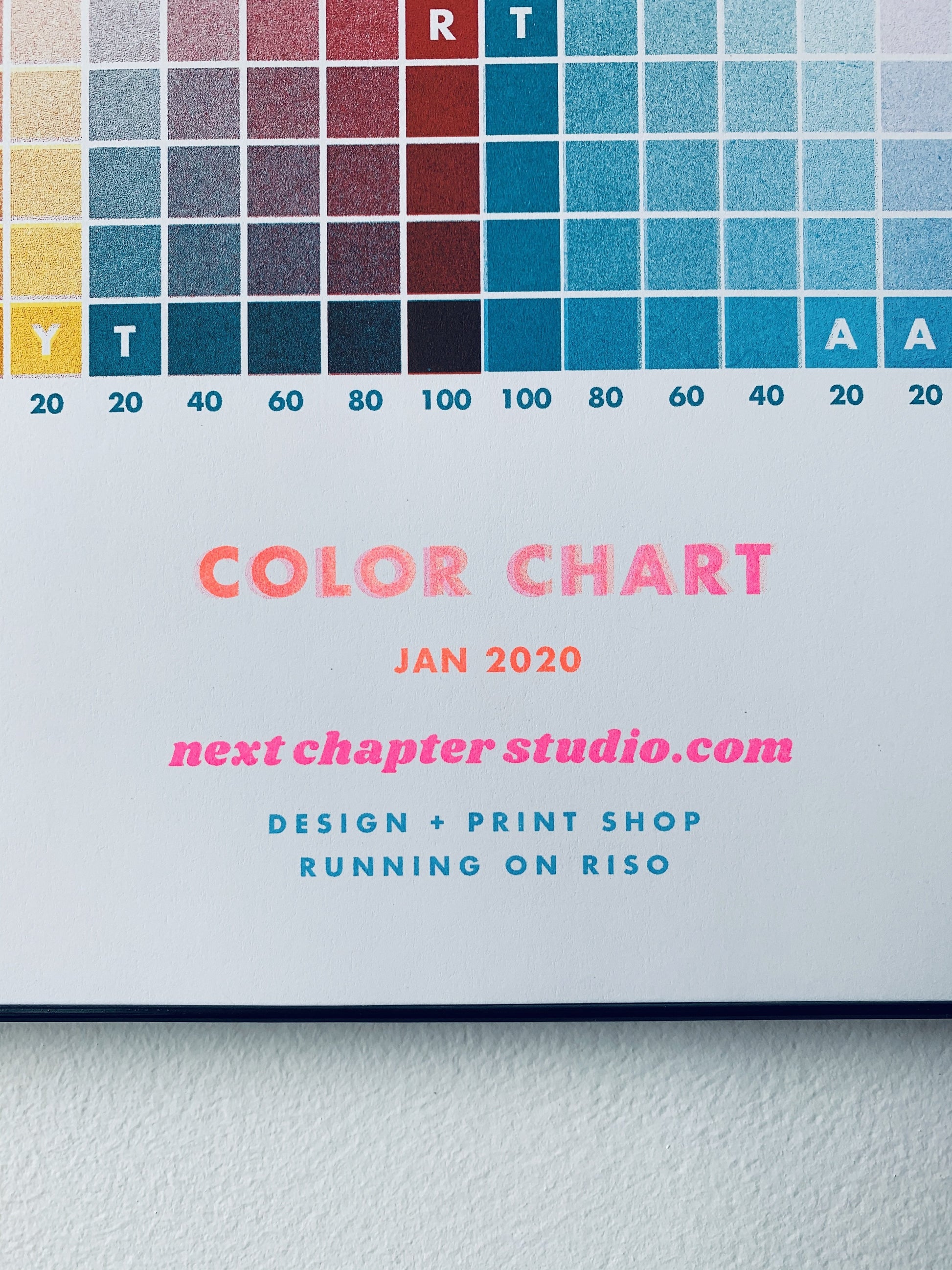 Next Chapter Studio Risograph Color Chart - January 2020 - Next Chapter Studio