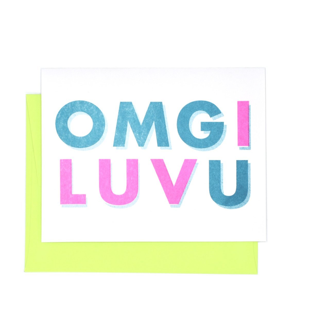 OMG I LUV U - Risograph Valentine's Day Card - Next Chapter Studio