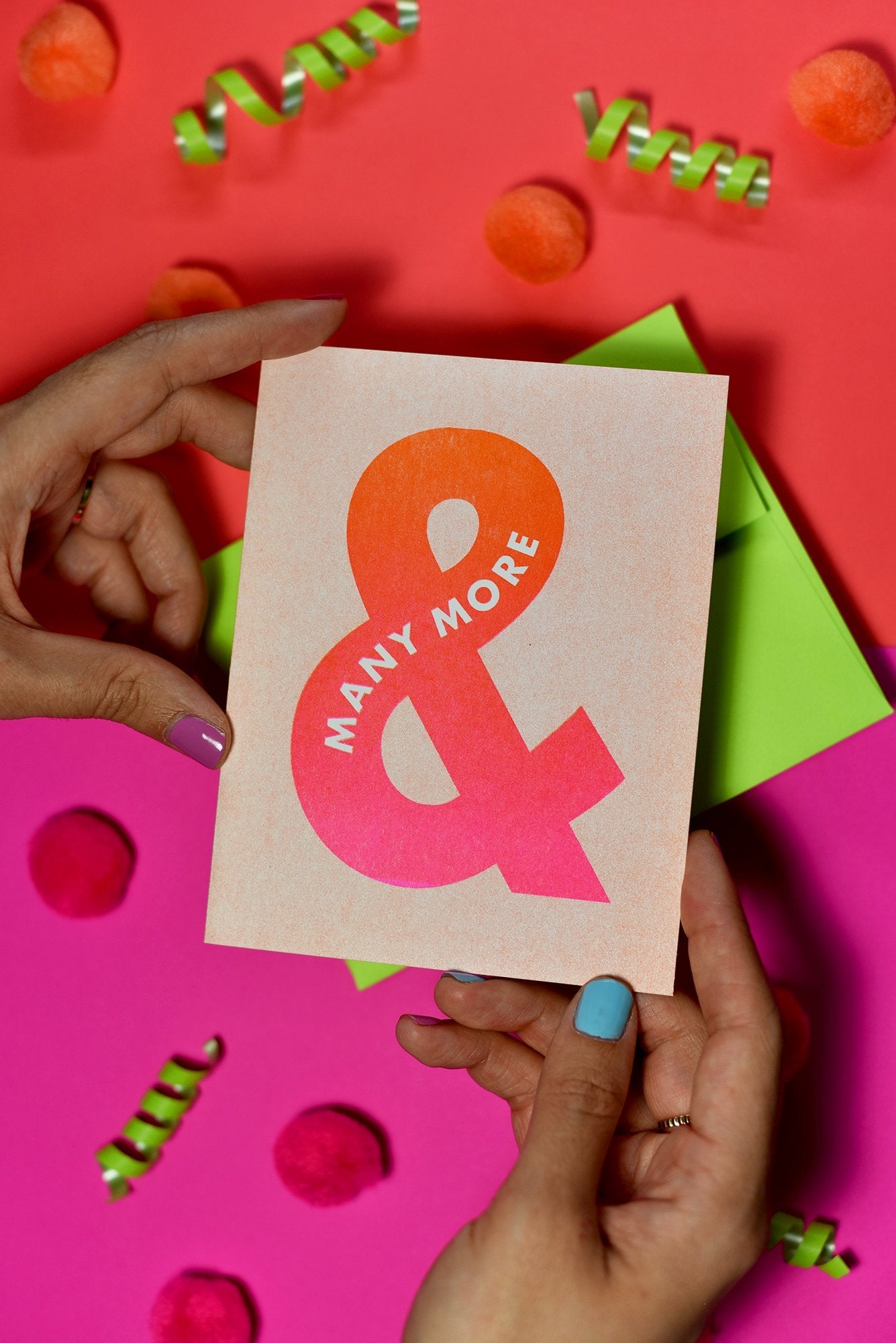 Punctuation "And Many More" Ampersand Happy Birthday Risograph Greetings Card - Next Chapter Studio