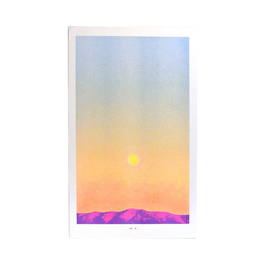 Sandia Moonrise - Risograph Art Print - Next Chapter Studio