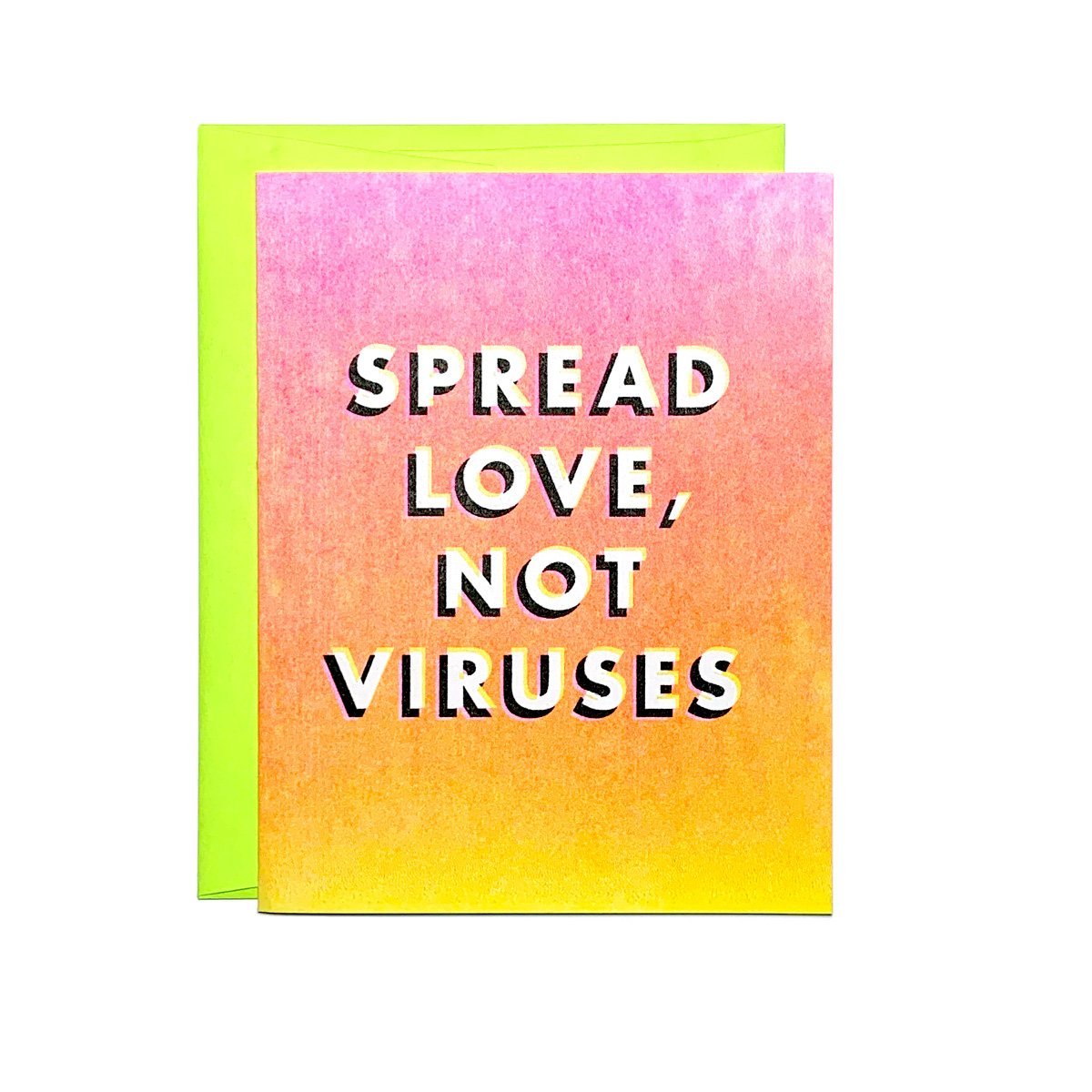 Spread Love, Not Viruses - Risograph Greeting Card – Next Chapter Studio