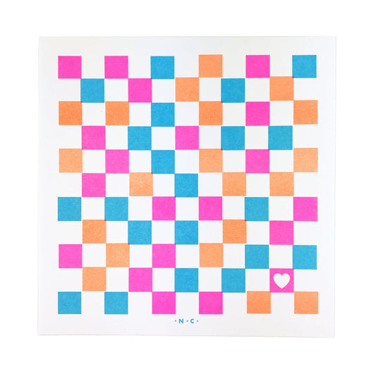 Summer Checkers - Art Risograph Print - Next Chapter Studio