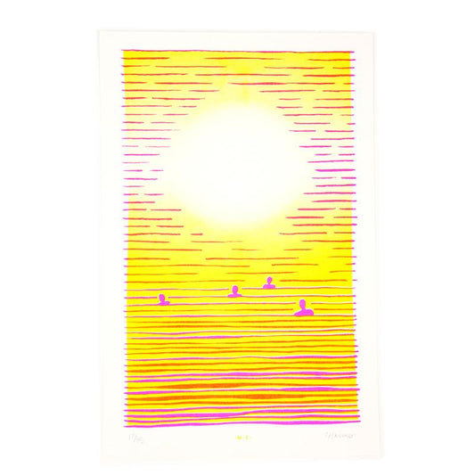 Swimmer's Sunset - Risograph Print - Next Chapter Studio